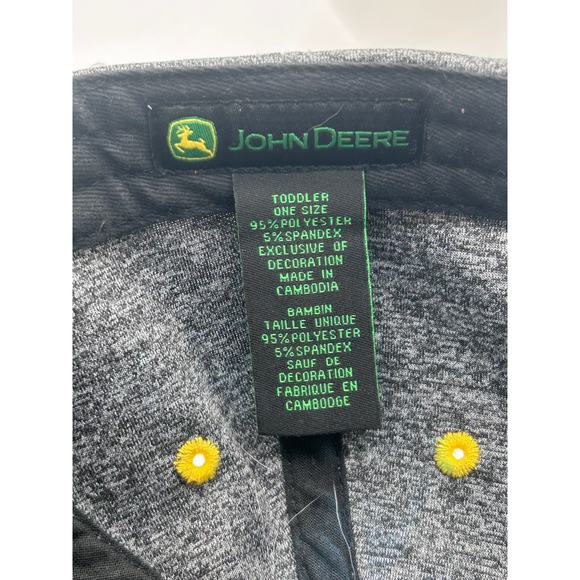 John Deere Toddler Black Yellow Hat/Cap Flexible Fit - Picture 5 of 5